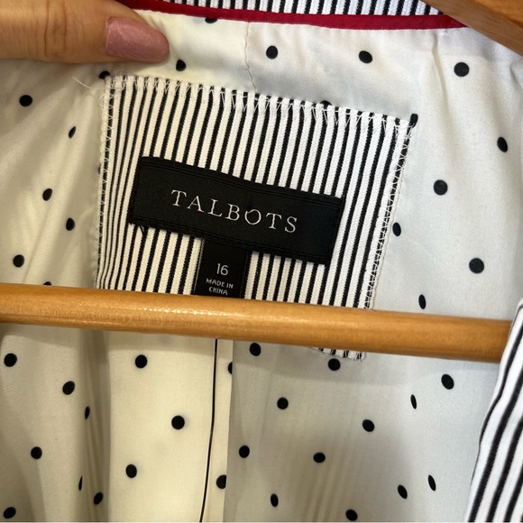 Talbots Blue White Pinstriped Blazer NWT - Picture 6 of 11